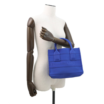 Ferragamo Logo Handbag Blue214988 Fabric