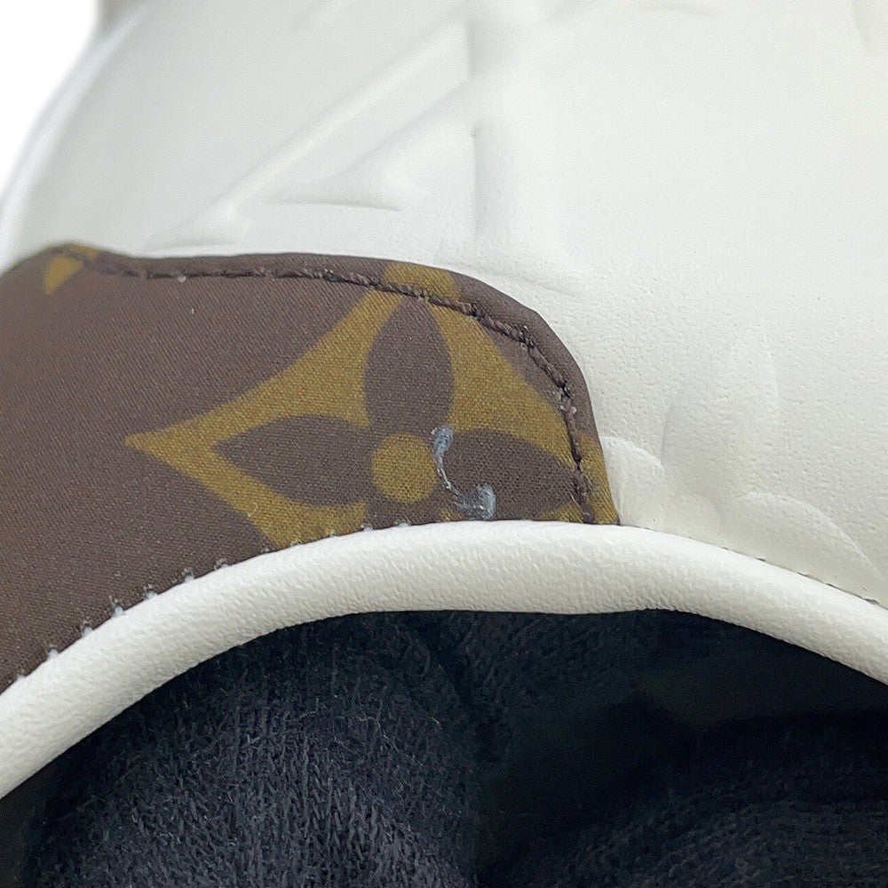 LOUIS VUITTON Time Out Line Sneakers White/Brown1AAP6C Calf Leather Size 35.5