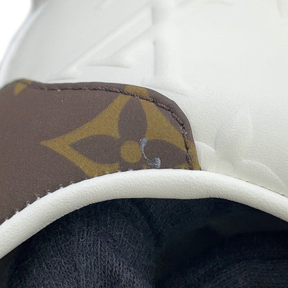 LOUIS VUITTON Time Out Line Sneakers White/Brown1AAP6C Calf Leather Size 35.5
