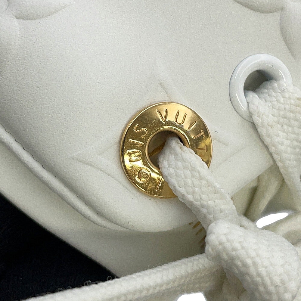 LOUIS VUITTON Time Out Line Sneakers White/Brown1AAP6C Calf Leather Size 35.5