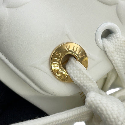 LOUIS VUITTON Time Out Line Sneakers White/Brown1AAP6C Calf Leather Size 35.5