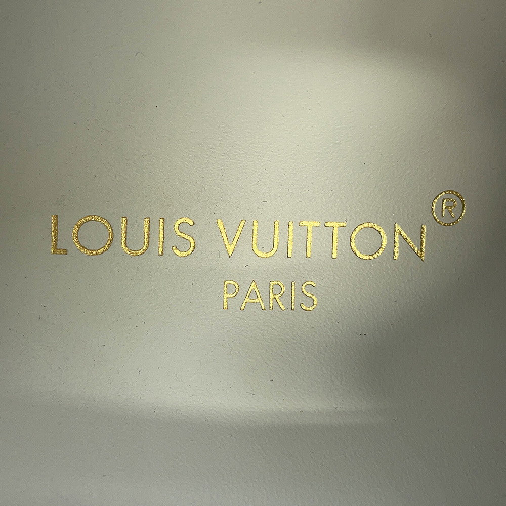 LOUIS VUITTON Time Out Line Sneakers White/Brown1AAP6C Calf Leather Size 35.5