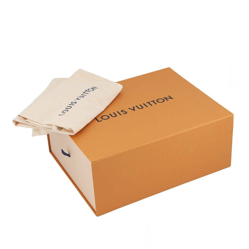 LOUIS VUITTON Time Out Line Sneakers White/Brown1AAP6C Calf Leather Size 35.5