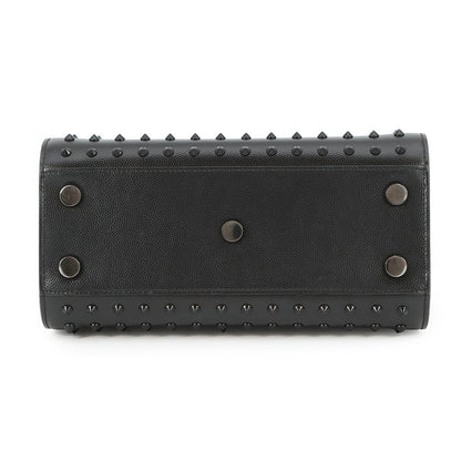 SAINT LAURENT PARIS Jour Studded 2way Handbag Black Leather Size Nano