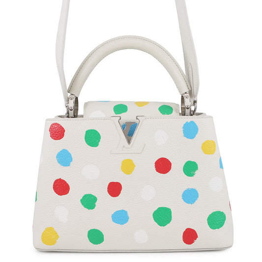 LOUIS VUITTON Capucines LVxYK White/MulticolorM21637 Taurillon Leather Painted Dot Size BB