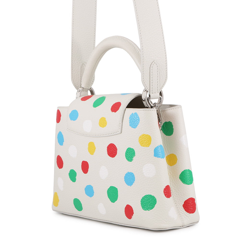 LOUIS VUITTON Capucines LVxYK White/MulticolorM21637 Taurillon Leather Painted Dot Size BB