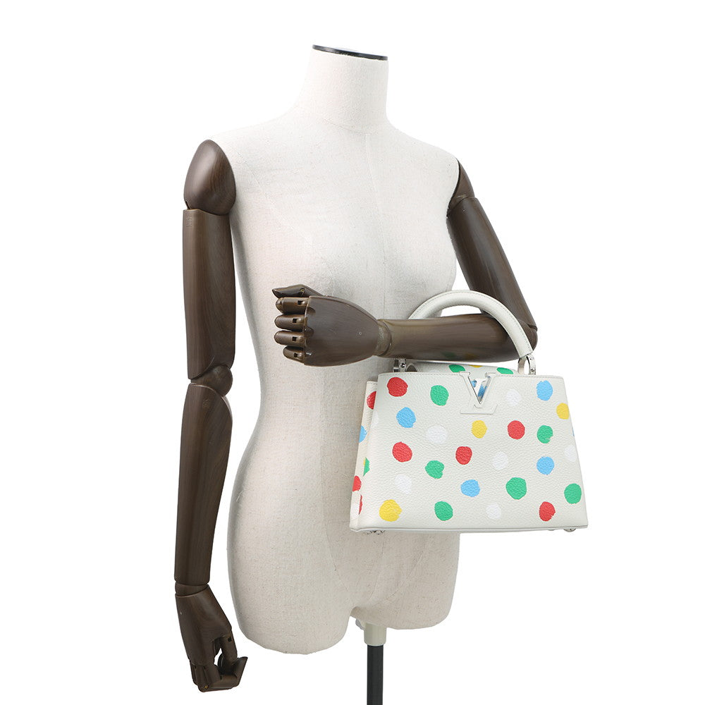 LOUIS VUITTON Capucines LVxYK White/MulticolorM21637 Taurillon Leather Painted Dot Size BB