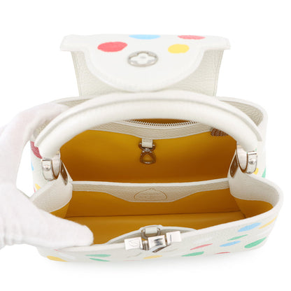 LOUIS VUITTON Capucines LVxYK White/MulticolorM21637 Taurillon Leather Painted Dot Size BB