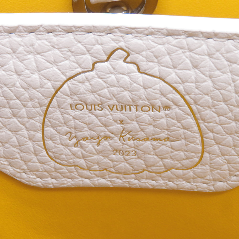 LOUIS VUITTON Capucines LVxYK White/MulticolorM21637 Taurillon Leather Painted Dot Size BB