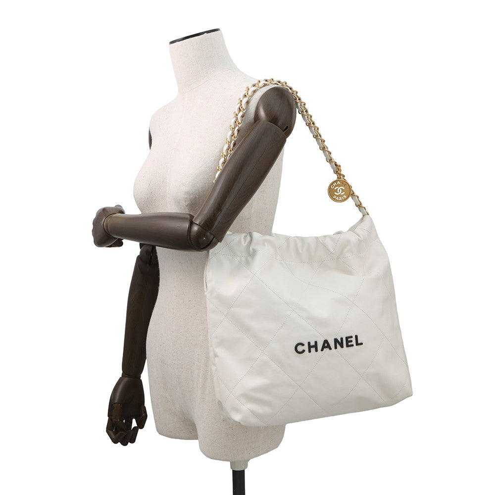 CHANEL CHANEL22 WhiteAS3260 Calf Leather Size Small