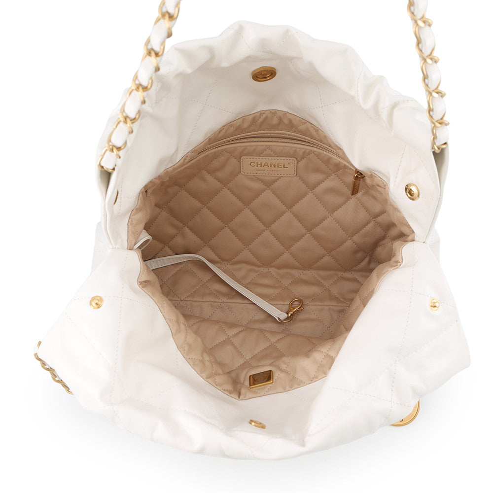 CHANEL CHANEL22 WhiteAS3260 Calf Leather Size Small