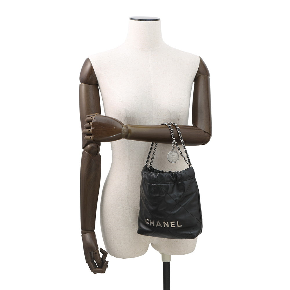 CHANEL CHANEL22 ChainShoulder Bag BlackAS3980 Shiny Calf Leather Size Mini