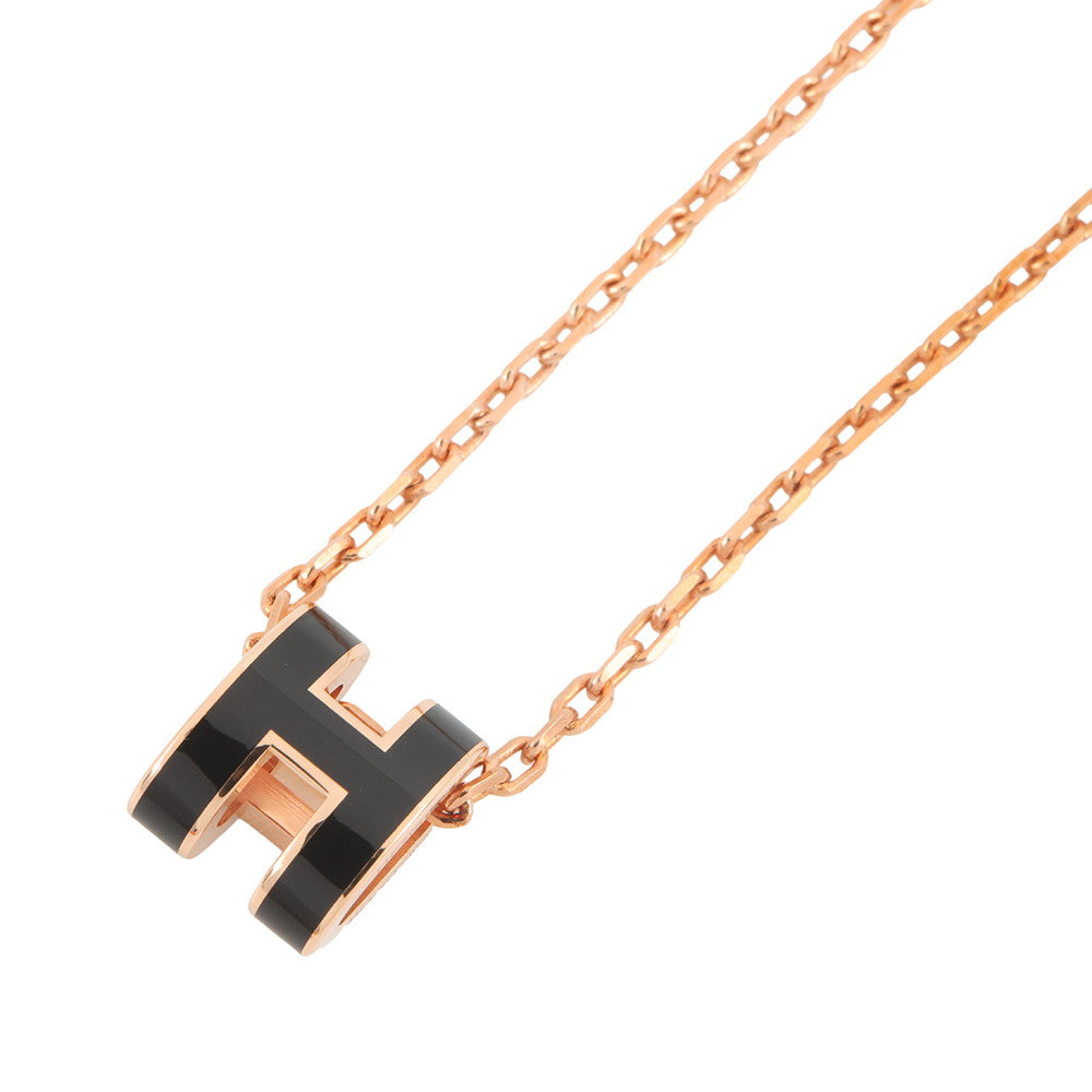 HERMES Pop Ash Necklace Size Mini Black Metal Lacquer