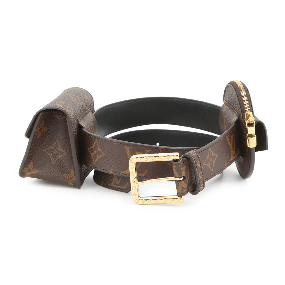 LOUIS VUITTON Belt・Daily Multi Pocket Size 80/32 BrownM0236W Monogram