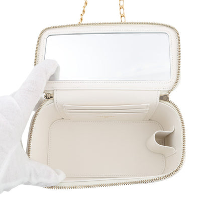 CHANEL Matelasse Vanity Trump Chainshoulder Bag WhiteAP3079 Caviar Leather