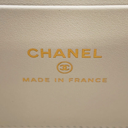 CHANEL Matelasse Vanity Trump Chainshoulder Bag WhiteAP3079 Caviar Leather