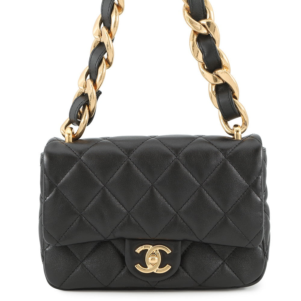 CHANEL Matelasse Small Flap Bag BlackAS3214 Lambskin