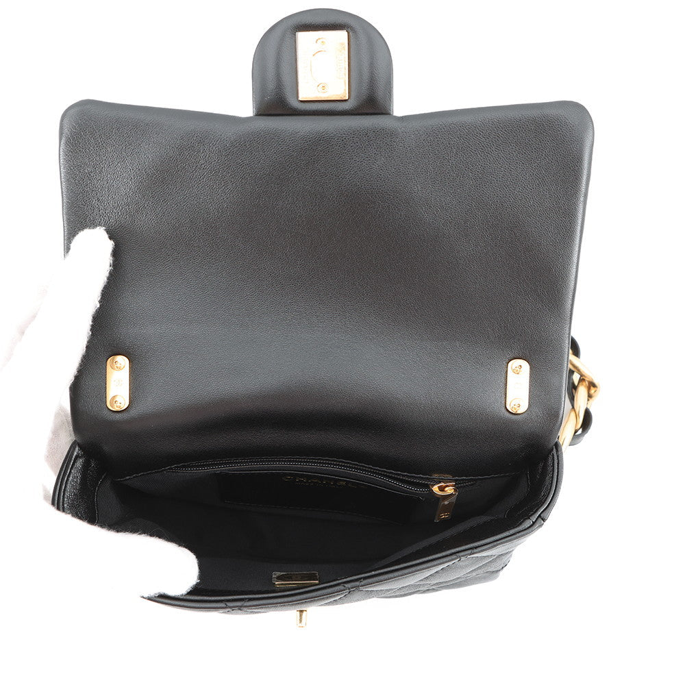 CHANEL Matelasse Small Flap Bag BlackAS3214 Lambskin