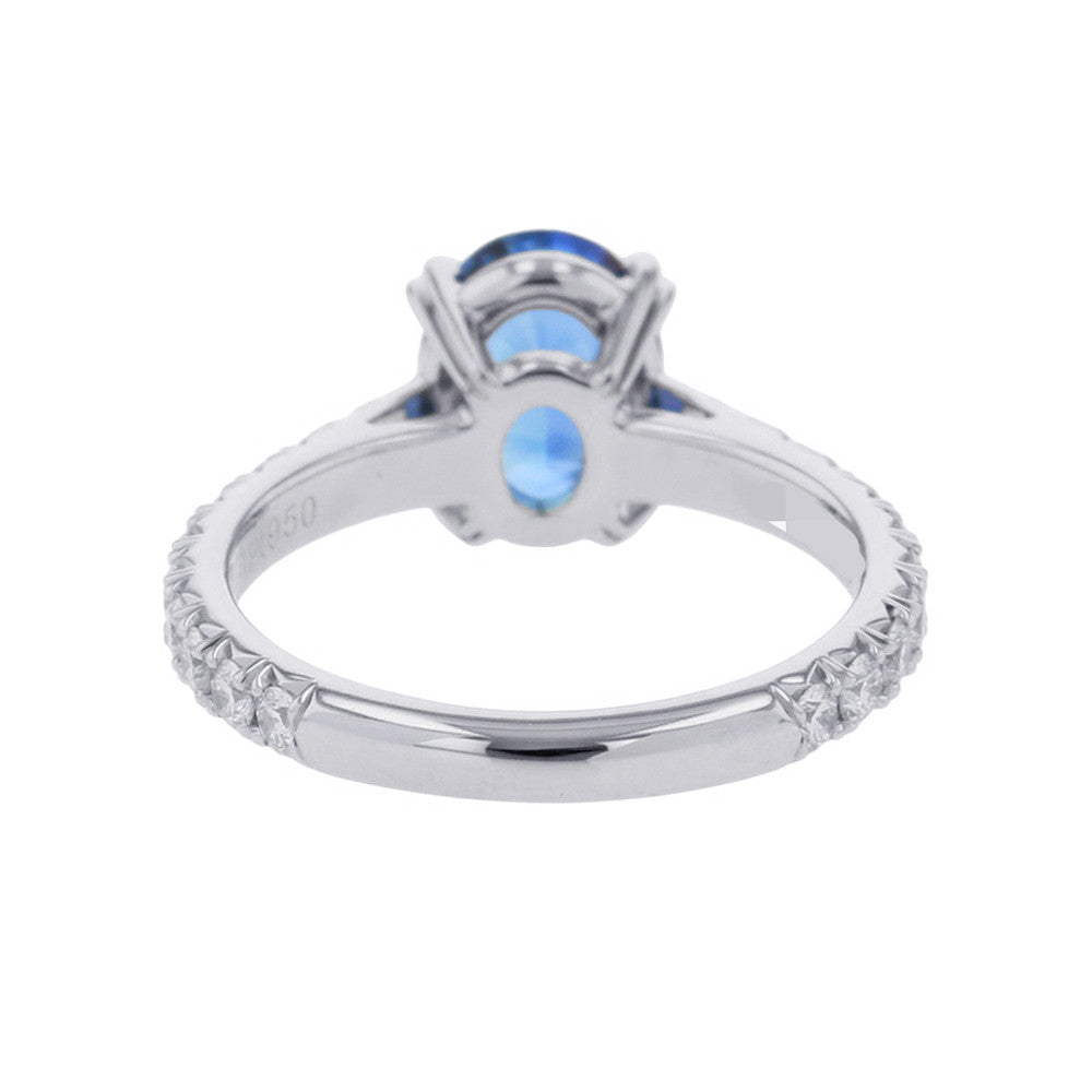 HARRY WINSTON Oval Shape Sapphire Ring Size Approximately No. 7RGSPOV010BRL Pt950