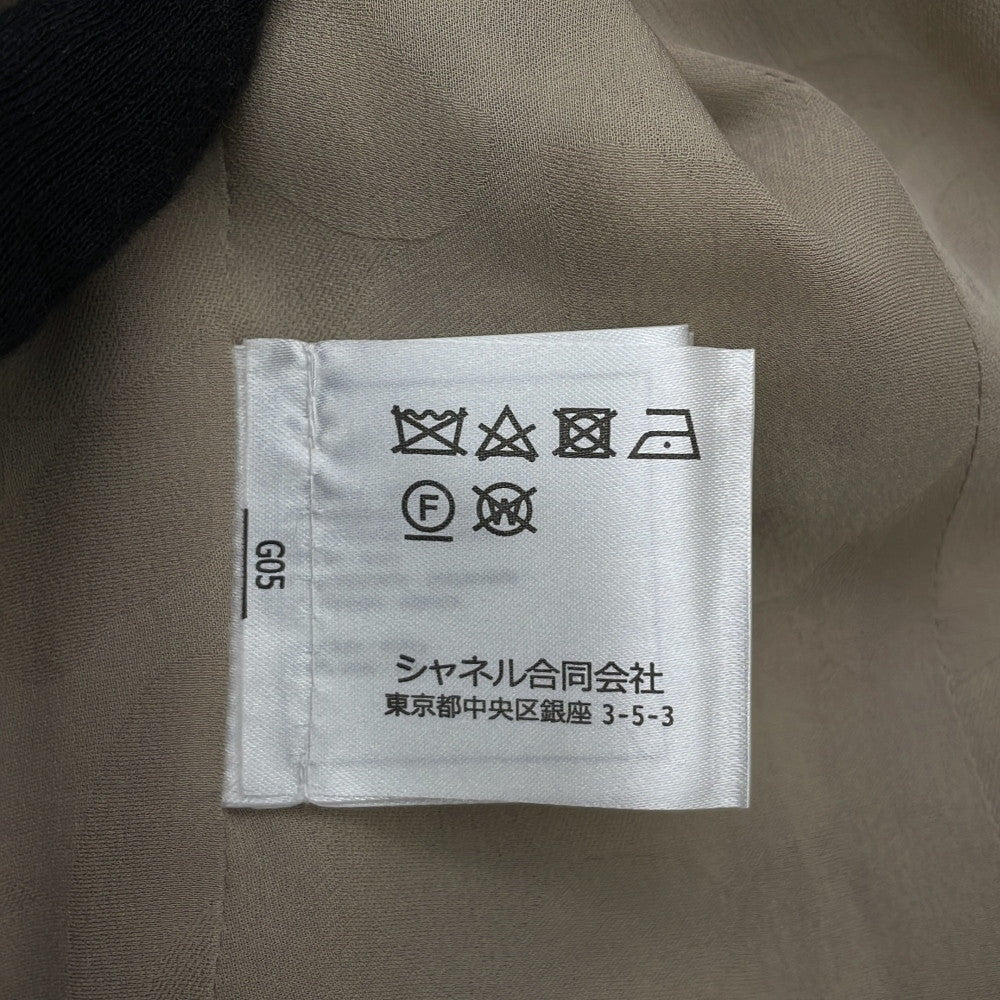CHANEL Tweed 2-Pocket Collarless Jacket Short Size 38 Ivory/Black/GrayP62411V47773 Wool 38% Acryl23% Polyester18% Linen12% Polyamide7% Alpaca2%