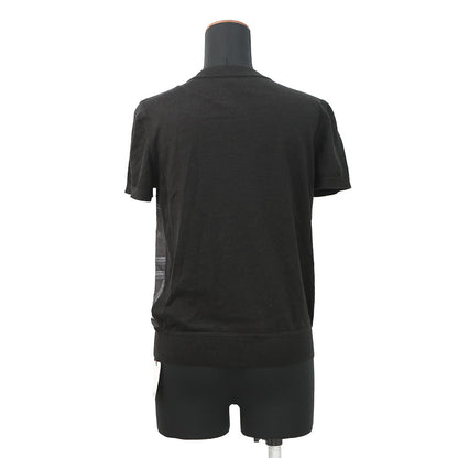 HERMES Palefroi Remix Twill Laine Short Sleeve Knit Size 36 Gris Charbon5H2802DL Silk100% Cashmere48% Silk48% Nylon3% Polyurethane1%