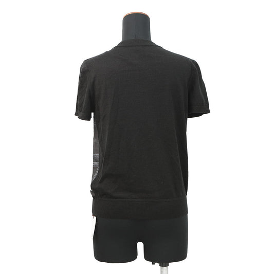 HERMES Palefroi Remix Twill Laine Short Sleeve Knit Size 36 Gris Charbon5H2802DL Silk100% Cashmere48% Silk48% Nylon3% Polyurethane1%