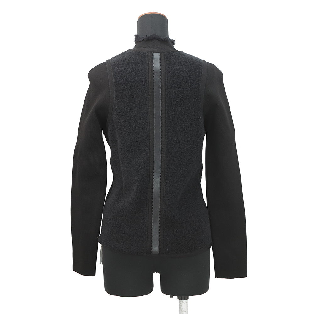 HERMES Knit Size 36 Black4H2669DT Rayon60% Wool 25% Nylon13% Polypropylene1% Polyurethane1%