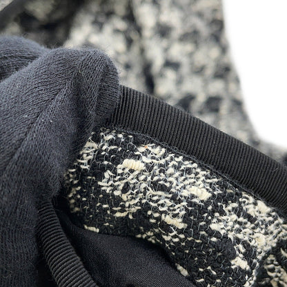 Dior Cropped Houndstooth Collarless Jacket Size 36 Black/White421V58A7796 Cotton54% Acryl27% Nylon19%
