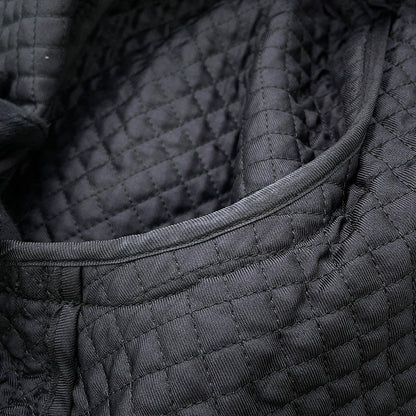 HERMES Do Re Boucles Quilted Collarless Jacket Size 38 Black3H0202D4 Silk100%