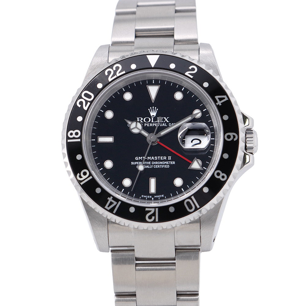ROLEX GMT MasterII W40mm Stainless Steel Black Dial16710