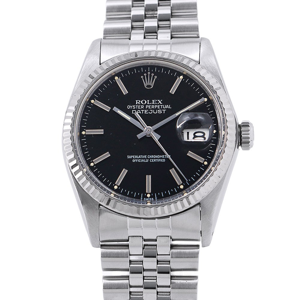 ROLEX Datejust W36mm Stainless Steel K18WG Black Dial16014