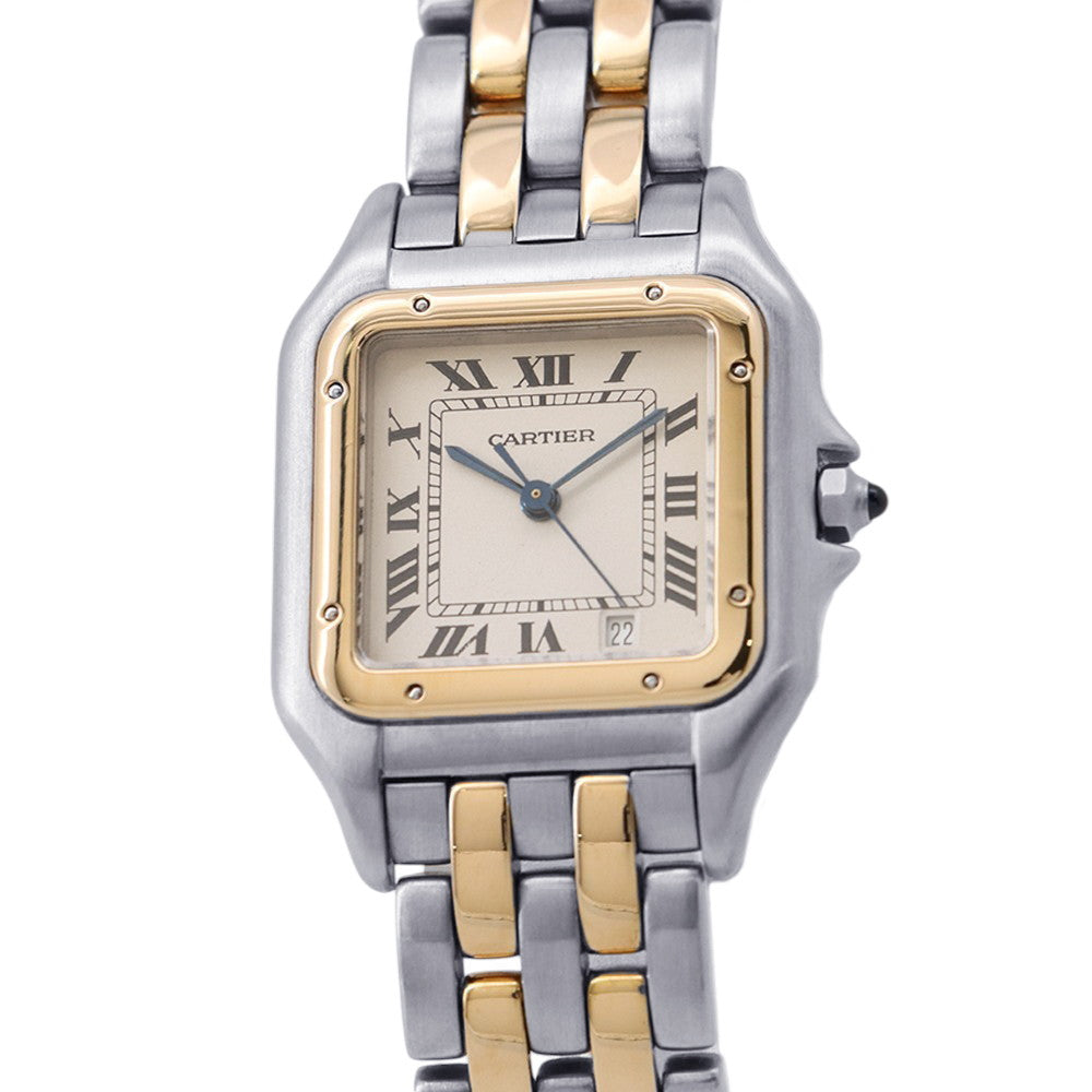 CARTIER PANTHEREMM 2 Row W26.5mm × H26.8mm Stainless Steel K18YG Ivory DialW25028B6