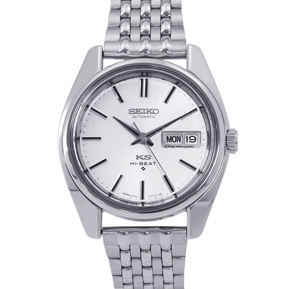SEIKO King Seiko Hi-Beat Day-Date W37mm Stainless Steel Silver Dial5626-7000