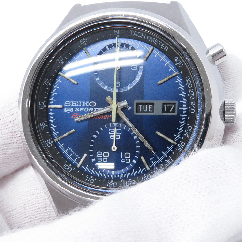 SEIKO 5Sports Speed Timer W41.5mm Stainless Steel Blue Dial6138-8010