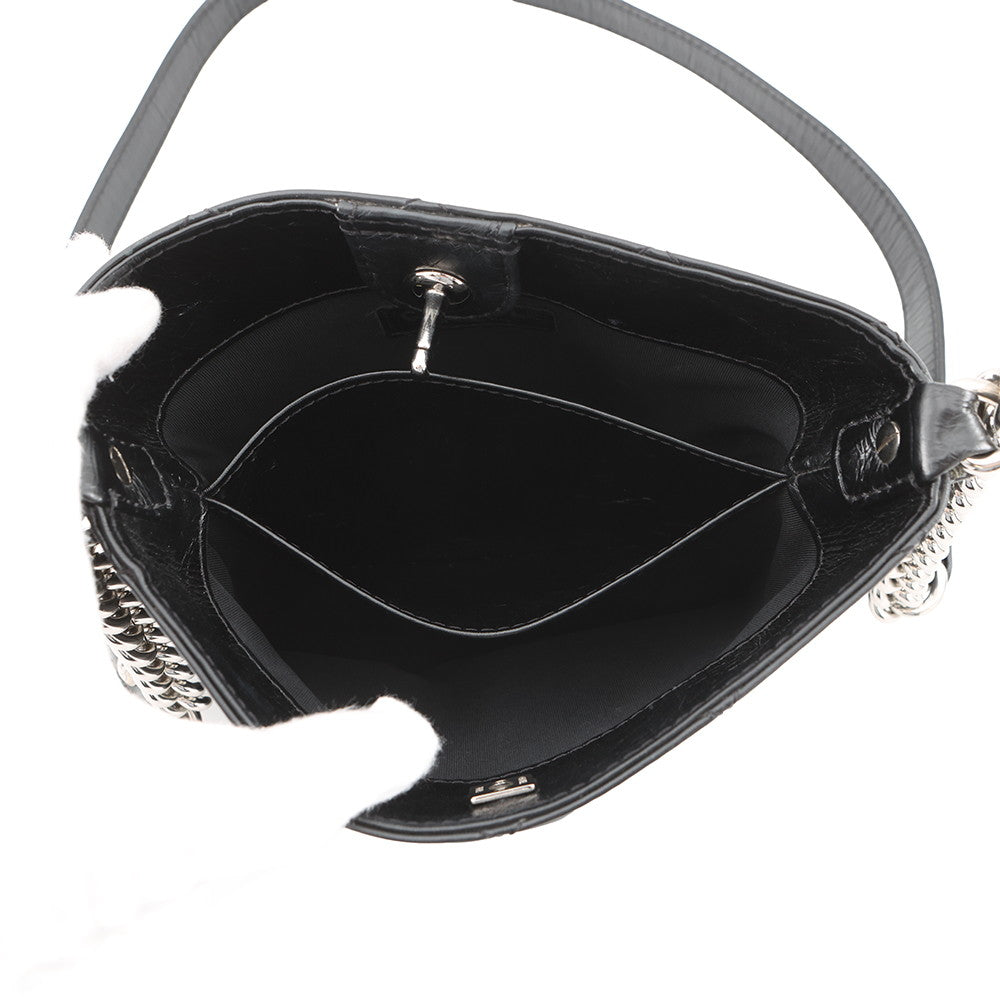 CHANEL Baguette ChainShoulder Bag Black Leather