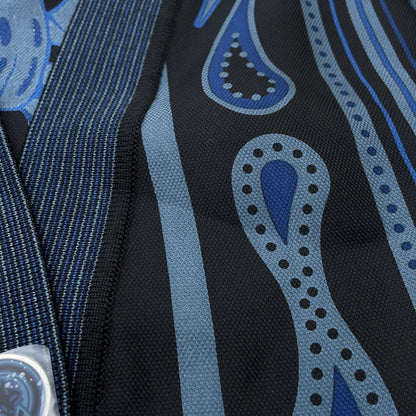 HERMES Twilleline long-sleeved cardigan in Candy Libris print Size 34 Noir Legris Fabric part Silk100% Knit part Wool 97%・Nylon2%・Polyurethane1%