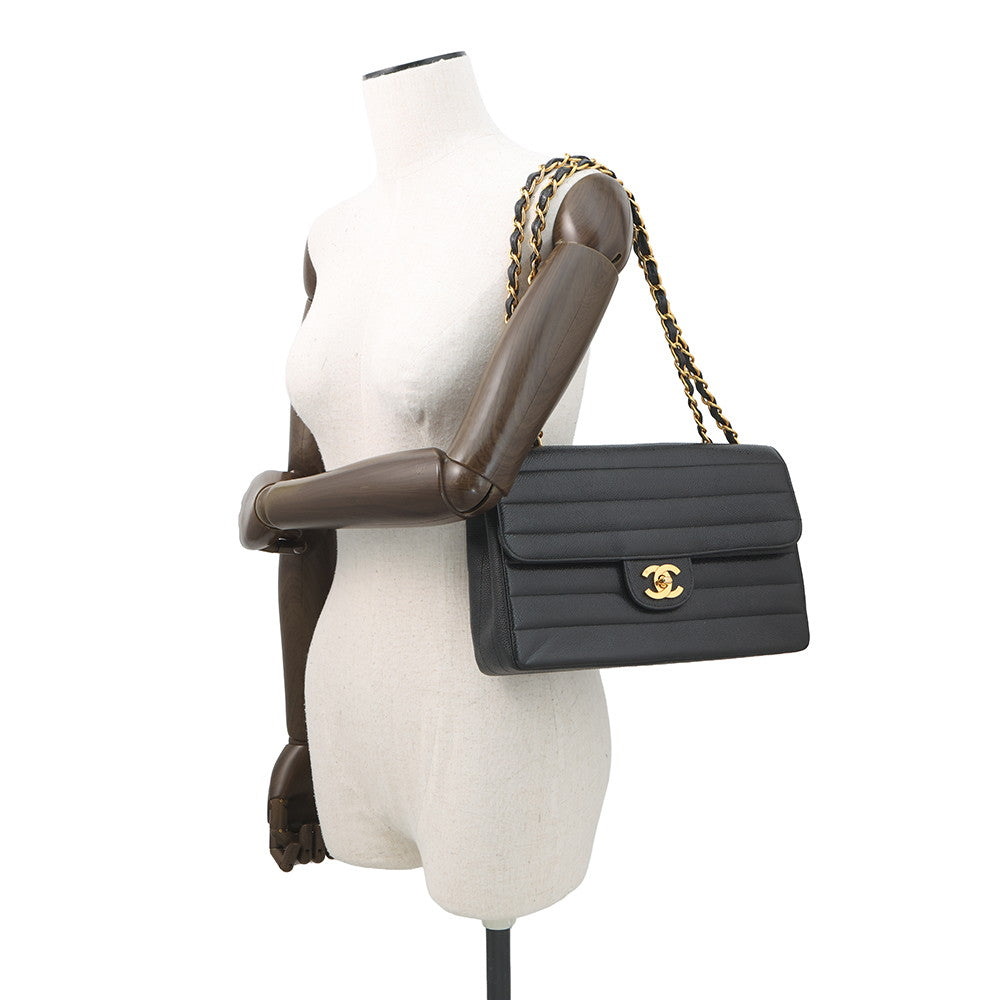CHANEL Mademoiselle ChainShoulder Bag BlackA05296 Caviar Leather