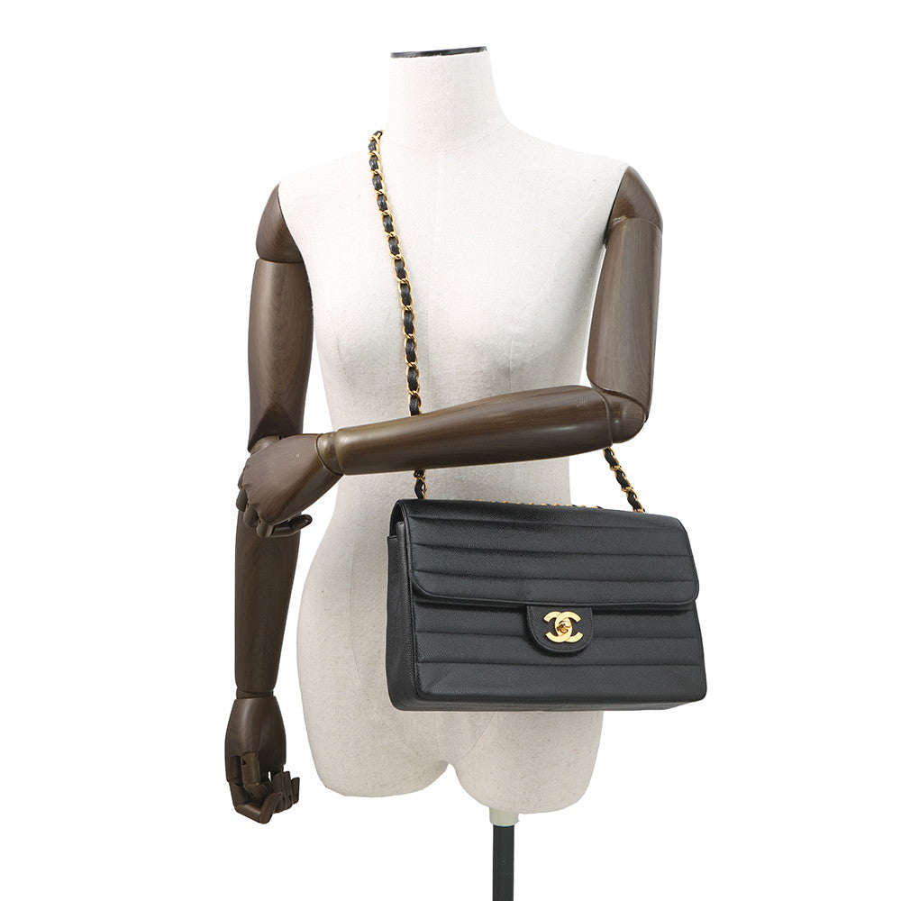 CHANEL Mademoiselle ChainShoulder Bag BlackA05296 Caviar Leather