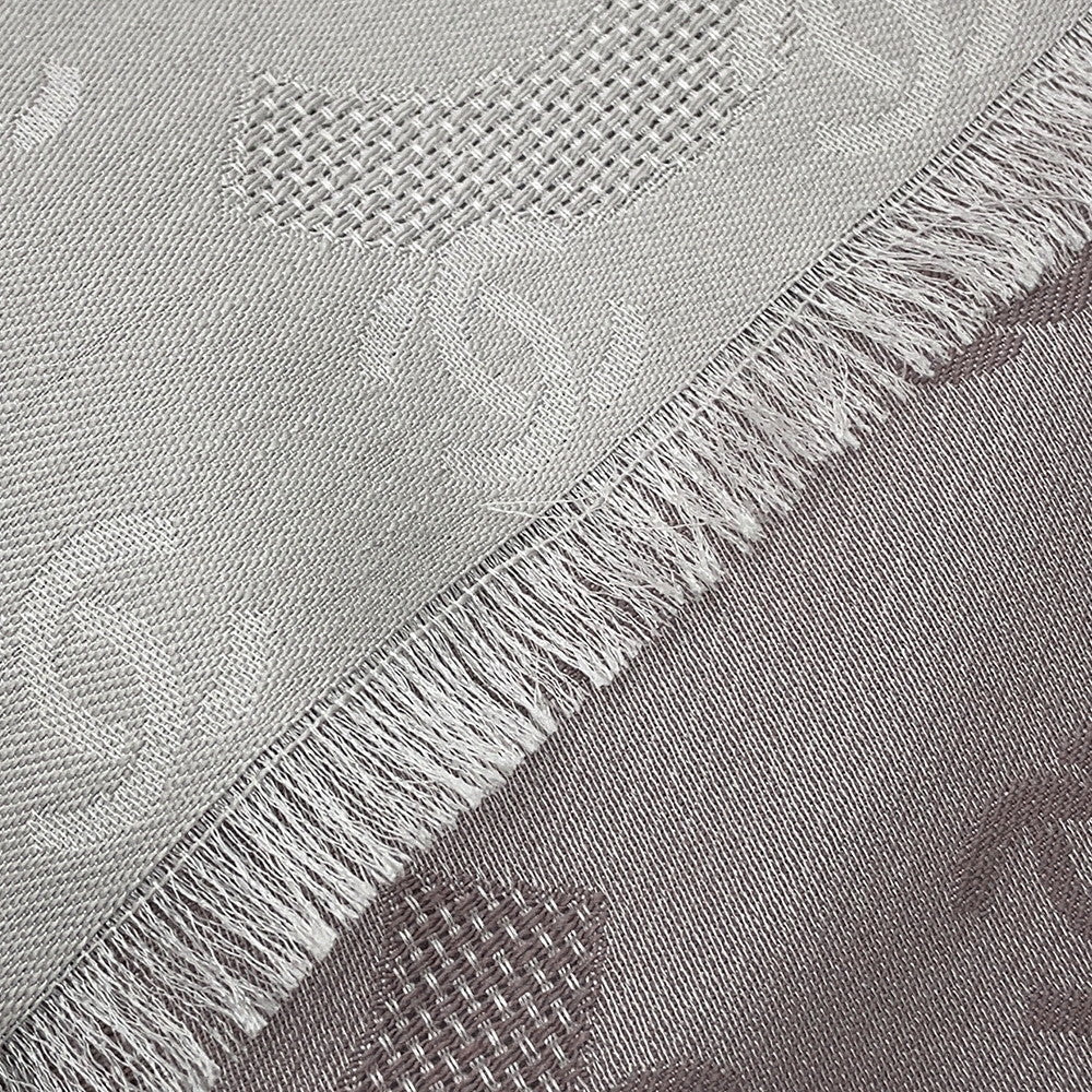 CHANEL CC Logo Stole Greige Silk100%