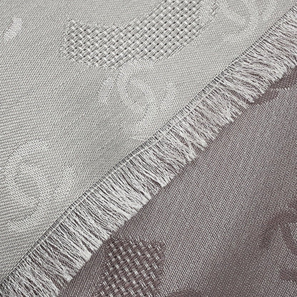 CHANEL CC Logo Stole Greige Silk100%