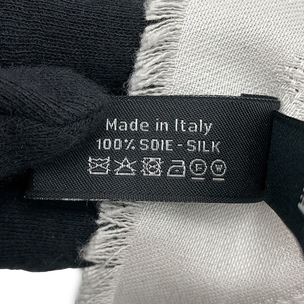 CHANEL CC Logo Stole Greige Silk100%