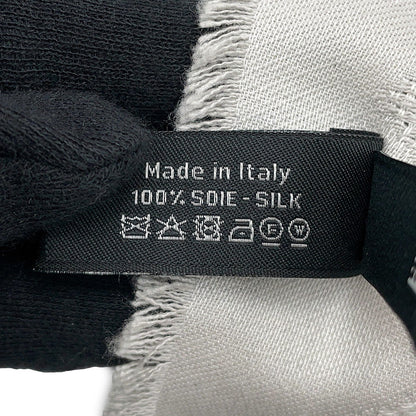 CHANEL CC Logo Stole Greige Silk100%