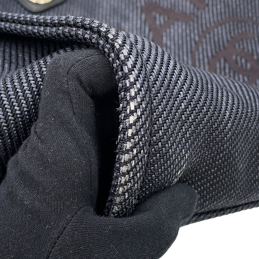 CHANEL Deauville shopping bag Navy/BlackA93786 Raffia Leather Size GM