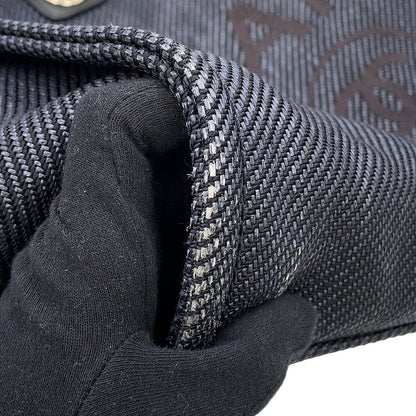 CHANEL Deauville shopping bag Navy/BlackA93786 Raffia Leather Size GM