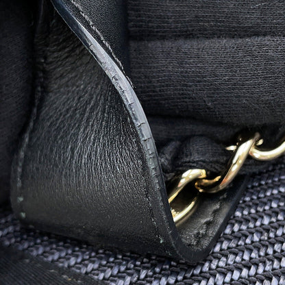 CHANEL Deauville shopping bag Navy/BlackA93786 Raffia Leather Size GM