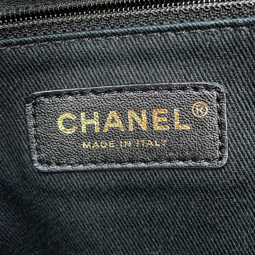 CHANEL Deauville shopping bag Navy/BlackA93786 Raffia Leather Size GM