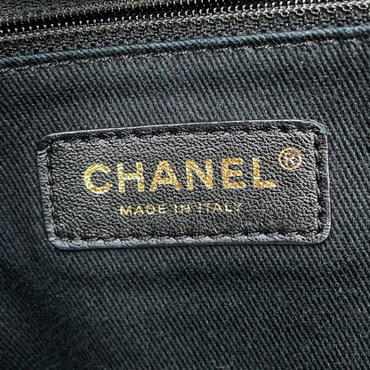 CHANEL Deauville shopping bag Navy/BlackA93786 Raffia Leather Size GM