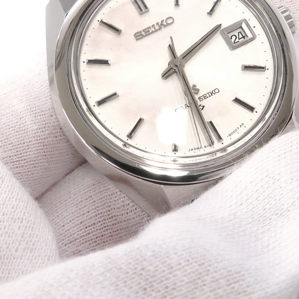 SEIKO Grand Seiko Hi-Beat Date W36mm Stainless Steel Leather Silver Dial6145-8000