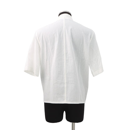 HERMES Zip-up short-sleeved overshirt Size Chronomat 44 White Cotton100%
