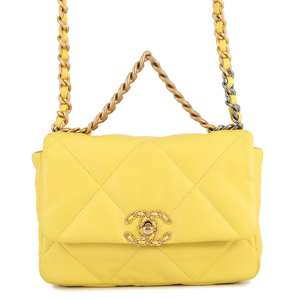 CHANEL 19 ChainShoulder Bag YellowAS1160 Lambskin